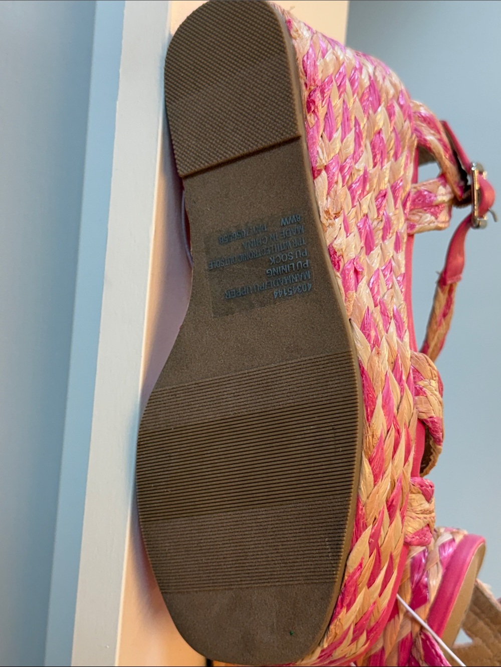 torrid Pink Braided Espadrille Wedge Sandals 8w - Picture 4 of 4